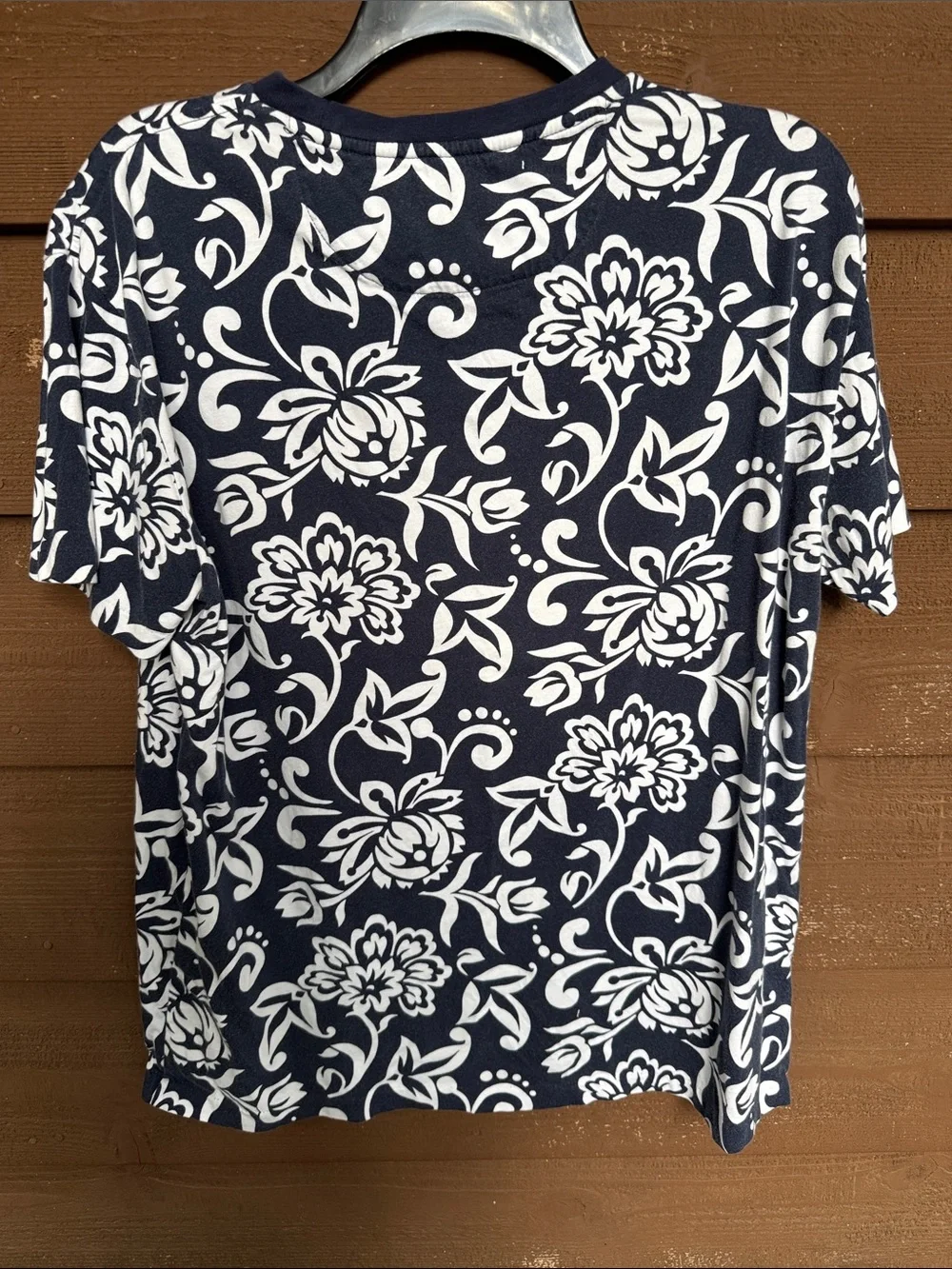 Polo by Ralph Lauren Navy and White Floral Short Sleeve Tee